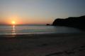 白鶴浜の夕陽北側(天草の十三仏の山に見る海の入日とむらさきの波　 寛)